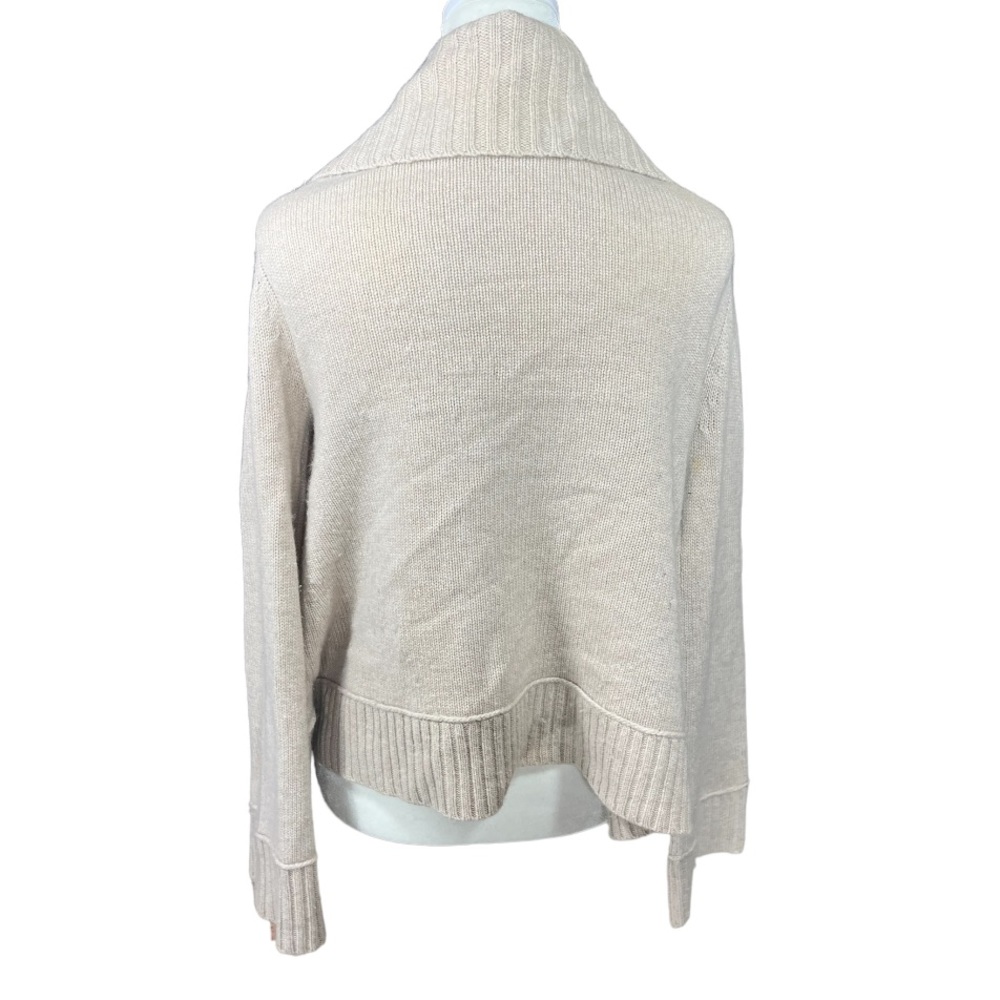 Neiman Marcus Cashmere Shawl Collar Open Cardigan Sweater Oatmeal Cream Size S - Picture 7 of 9